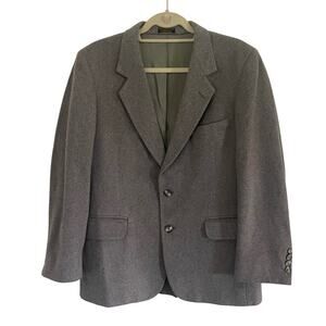 VTG Mens Lord Barrington Luxurious Cashmere Wool Blend Knit Suit Jacket Grey-40R